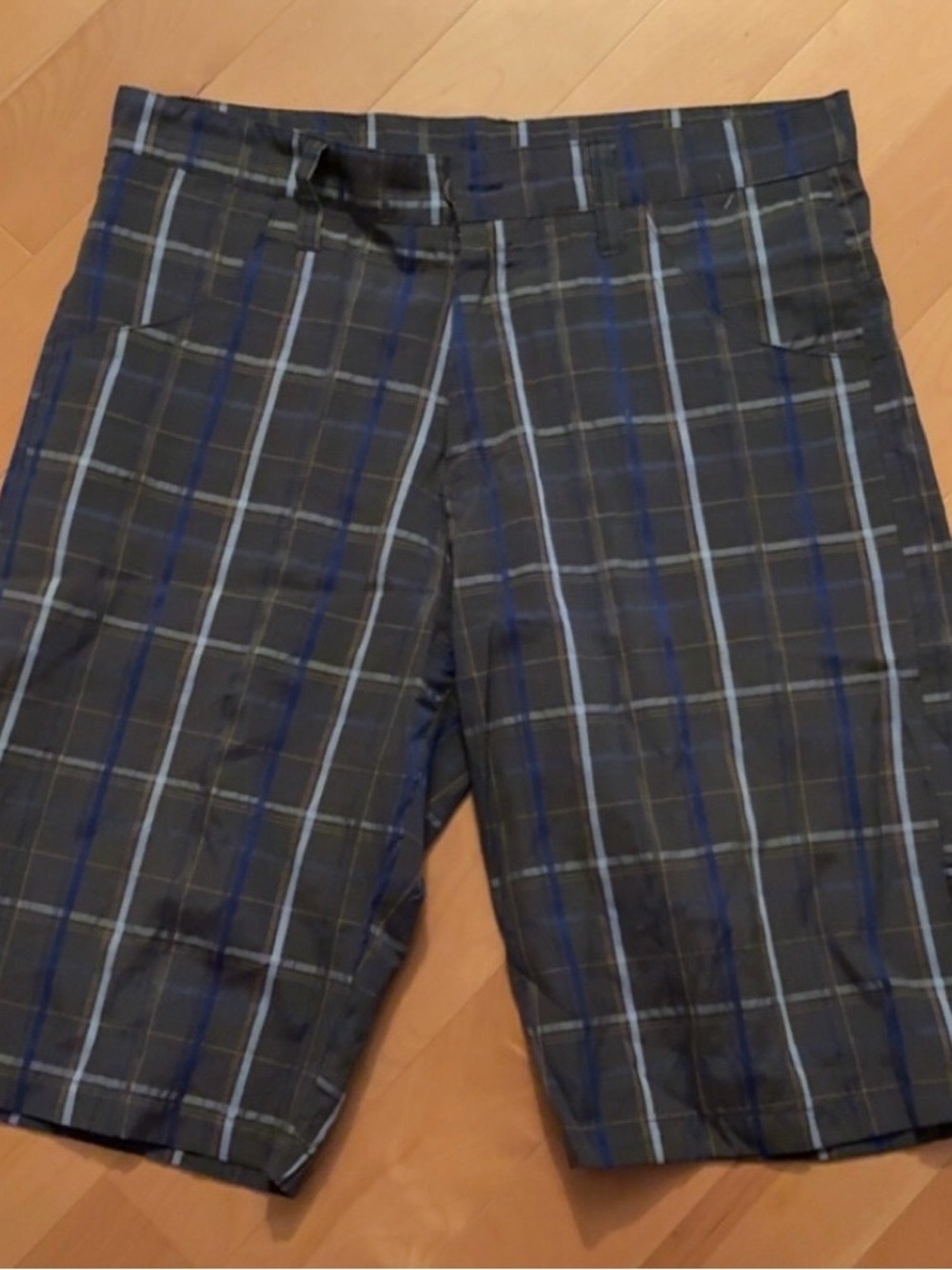 Men's Plaid Blue & Black Shorts